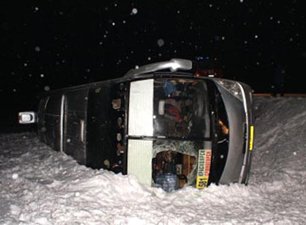Авария с пассажирским автобусом на трассе М-54